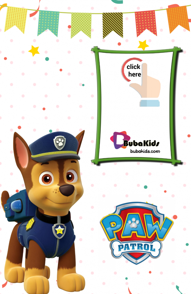 chase paw patrol birthday invitation card bubakids