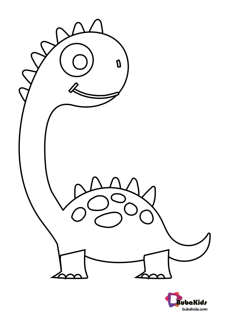 Cute Dinosaurs Coloring Page For Kids
