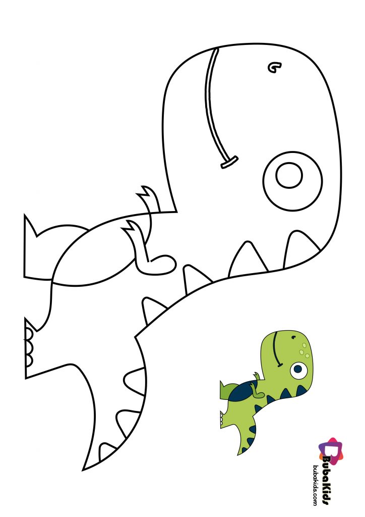 cute lil t rex dinosaurs coloring page