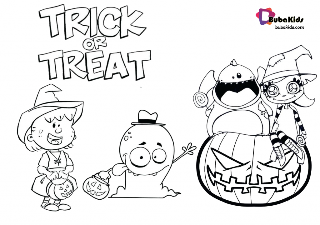 halloween trick or treat coloring pages on bubakids