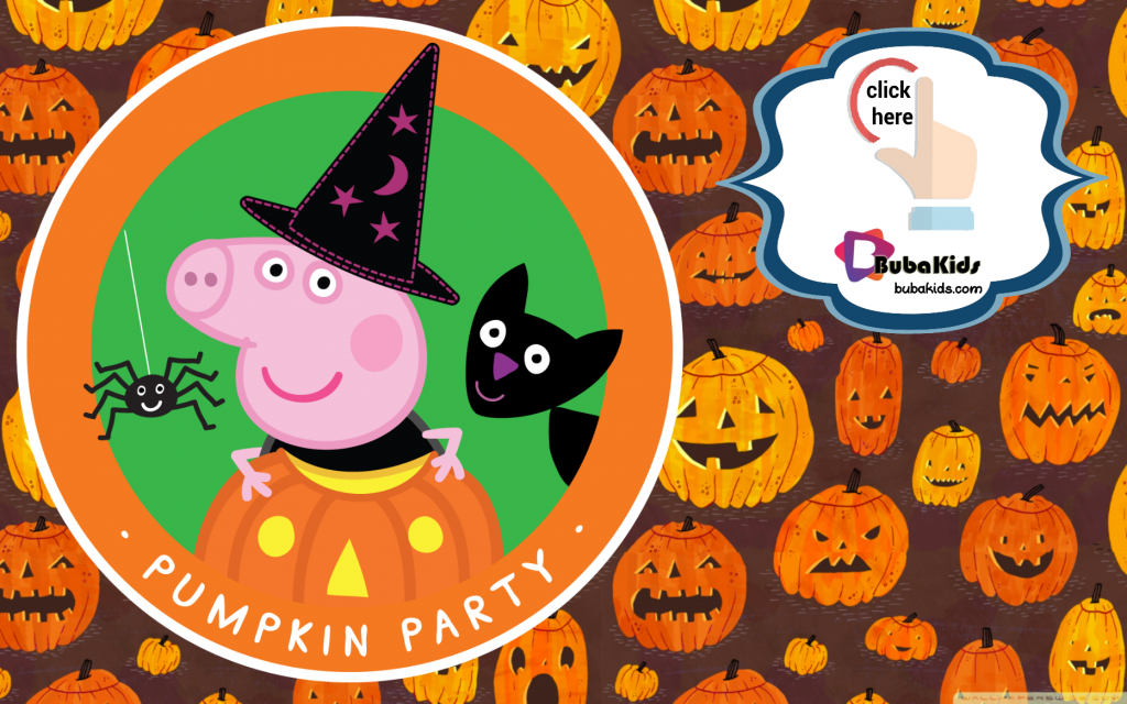 peppa pig pumpkins party invitation template