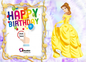 Princess Belle free printable invitation template. | BubaKids.com