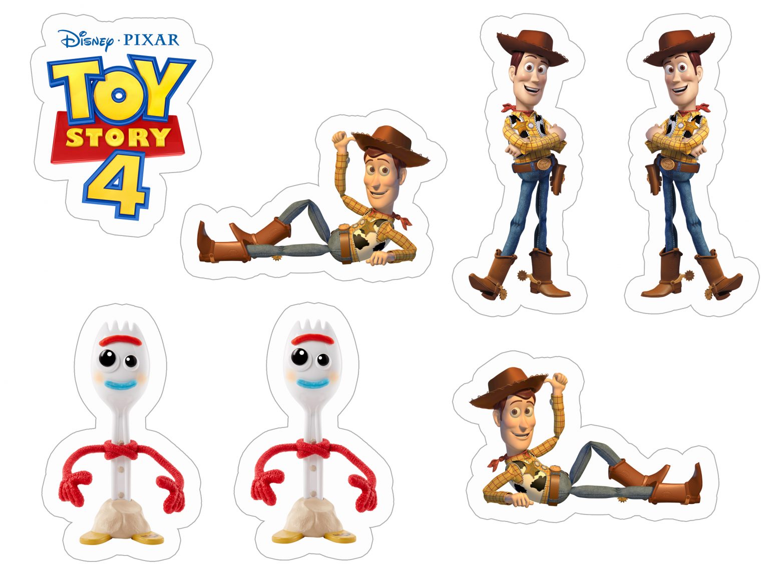 Sheriff Woody and Forky Toy Story 4 free and printable sticker template ...