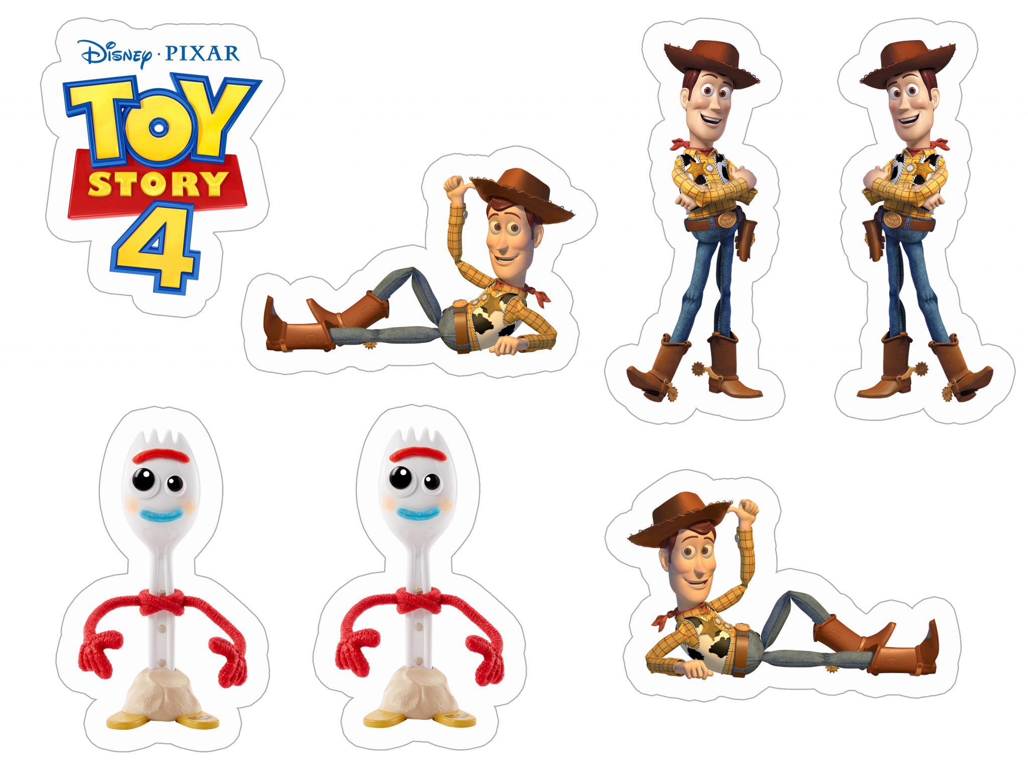 Sheriff Woody and Forky Toy Story 4 free and printable sticker template ...