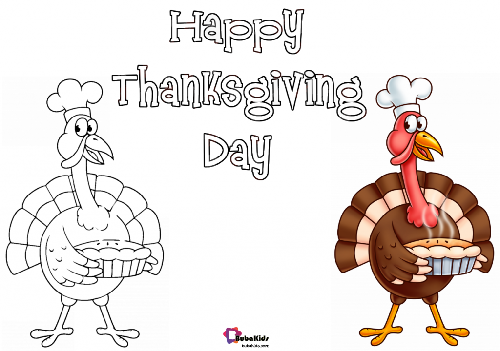 Happy thanksgiving day coloring page printable