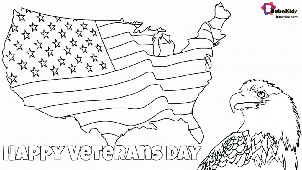 Happy veterans day coloring page