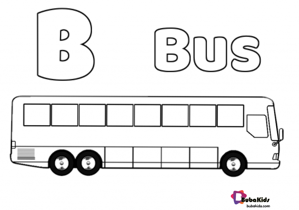 alphabet b for bus coloring page