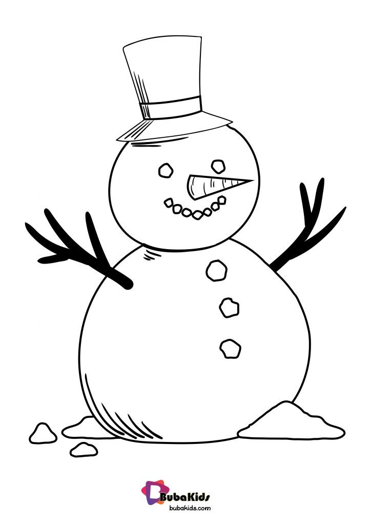 bubakids snowman coloring page