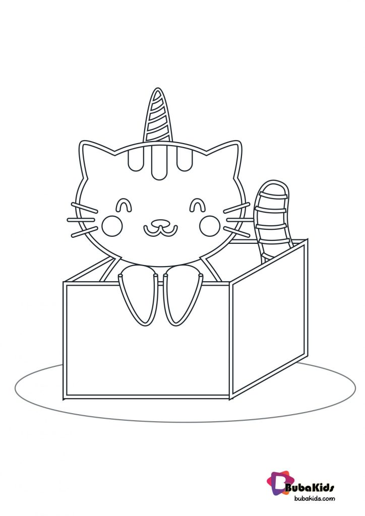 cat in the box coloring page scaled