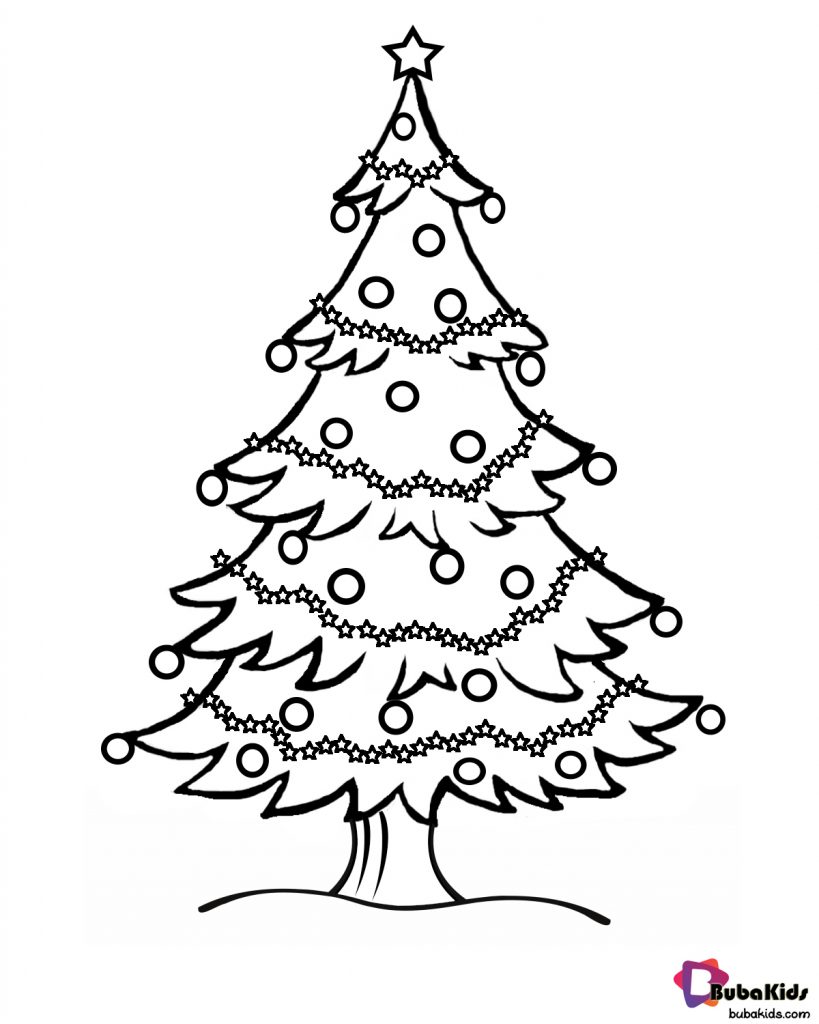 christmas tree coloring page bubakids