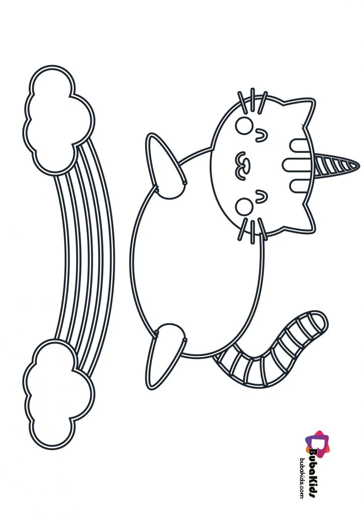 Cute Unicorn Cat Coloring Page Bubakids