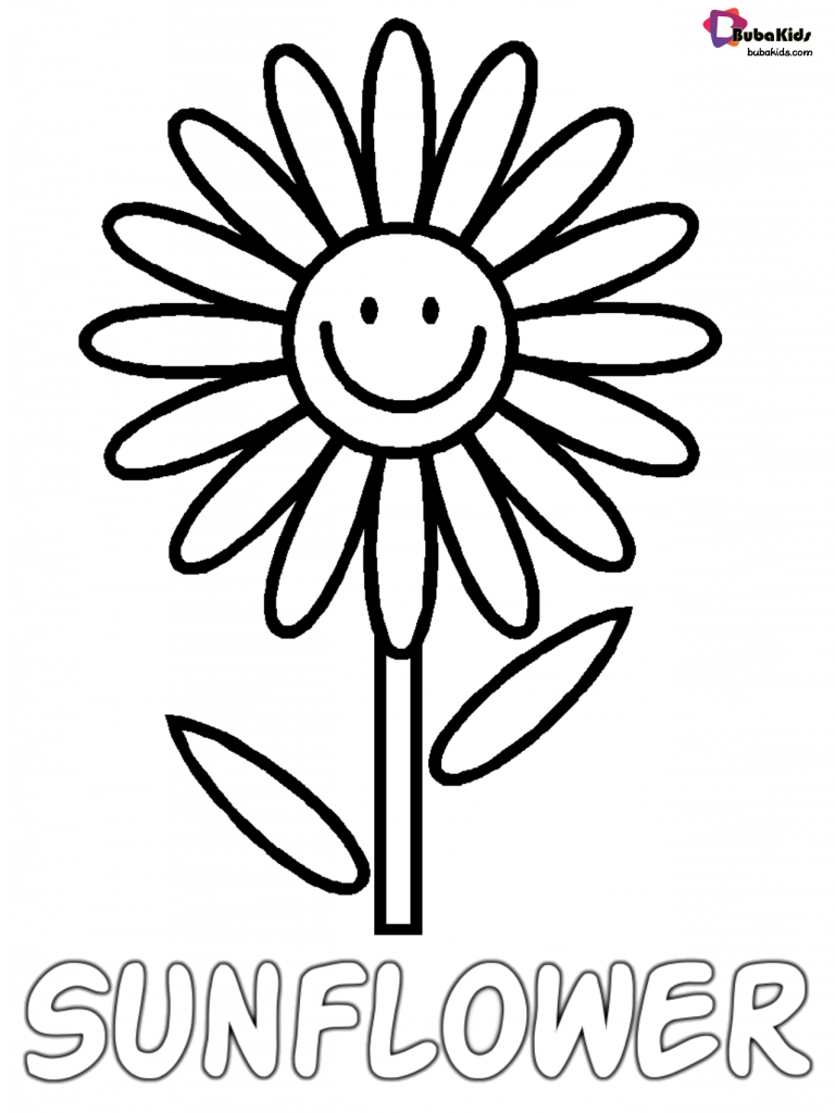easy sunflower coloring only for toddlers