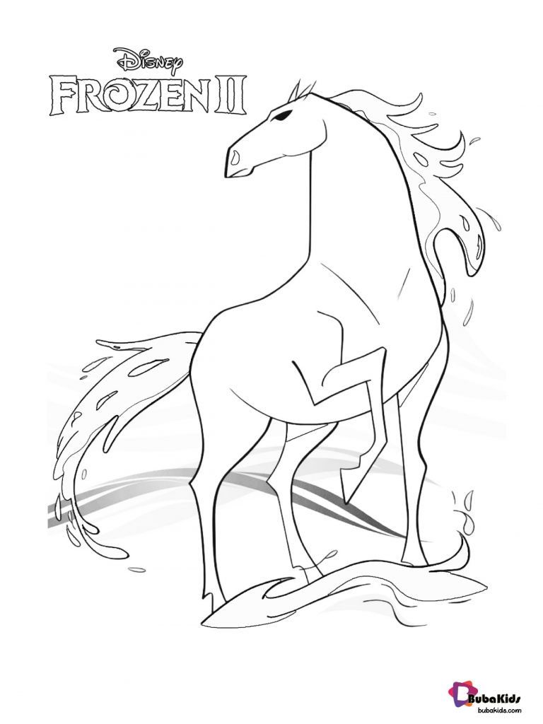 frozen 2 nokk the magic horse coloring page