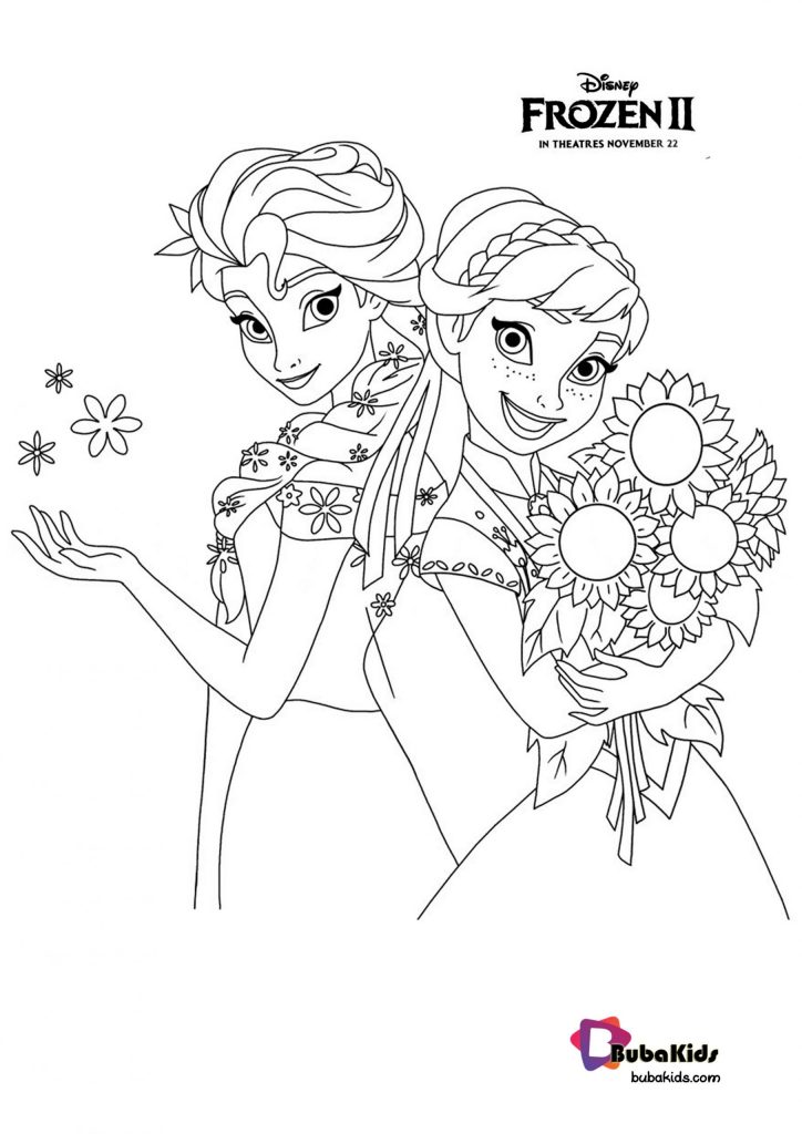 frozen 2 princess anna elsa coloring page scaled