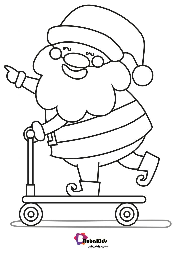 Fun Santa Playing Coloring Page