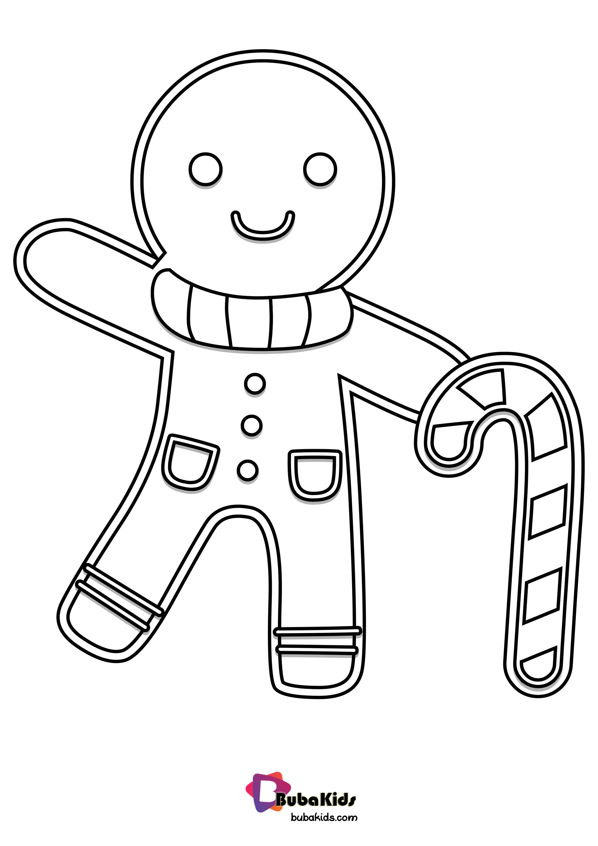 Gingerbread Coloring Page Download And Color it.! - BubaKids.com