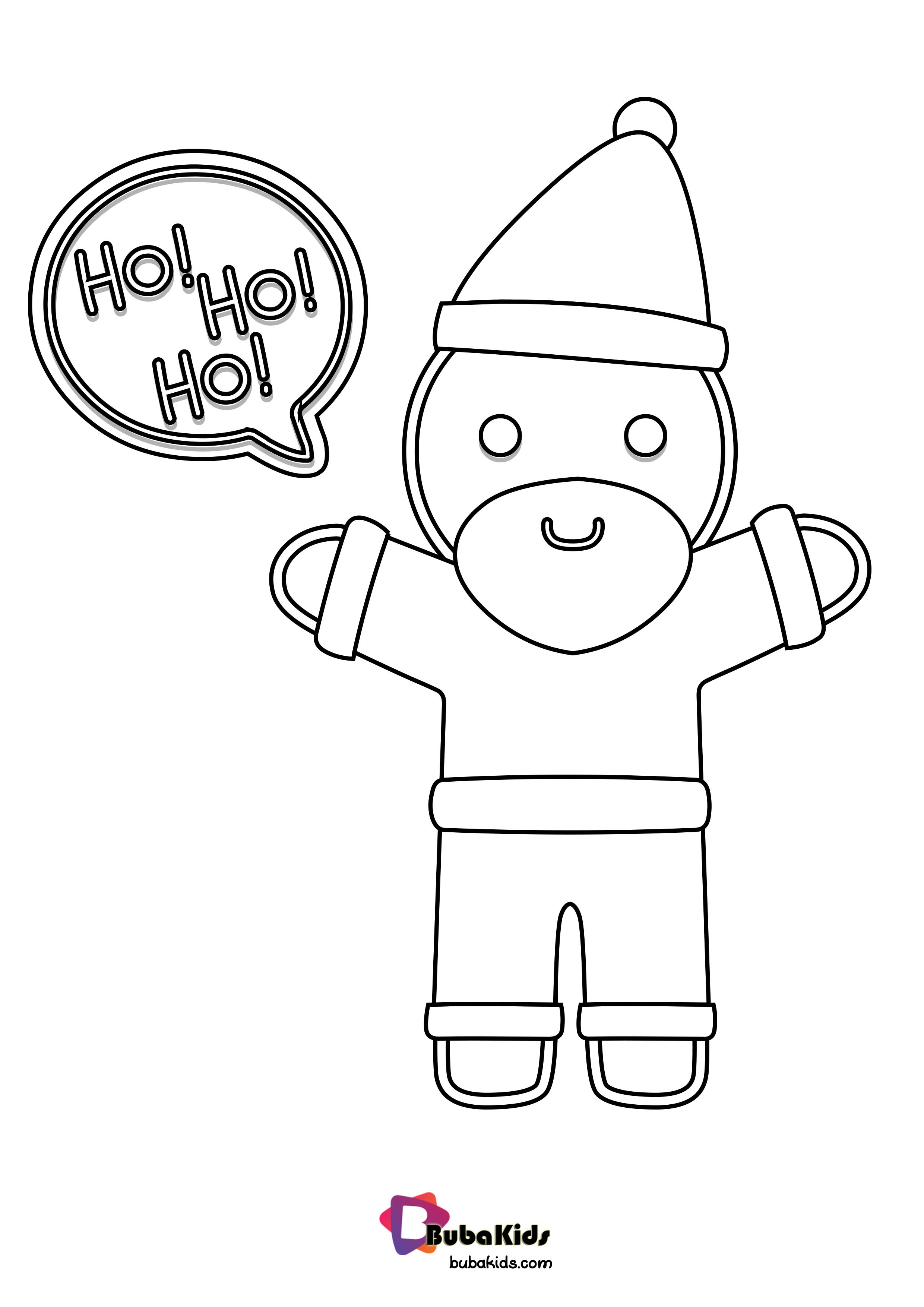 Gingerbread Santa Custome Coloring Page | BubaKids.com