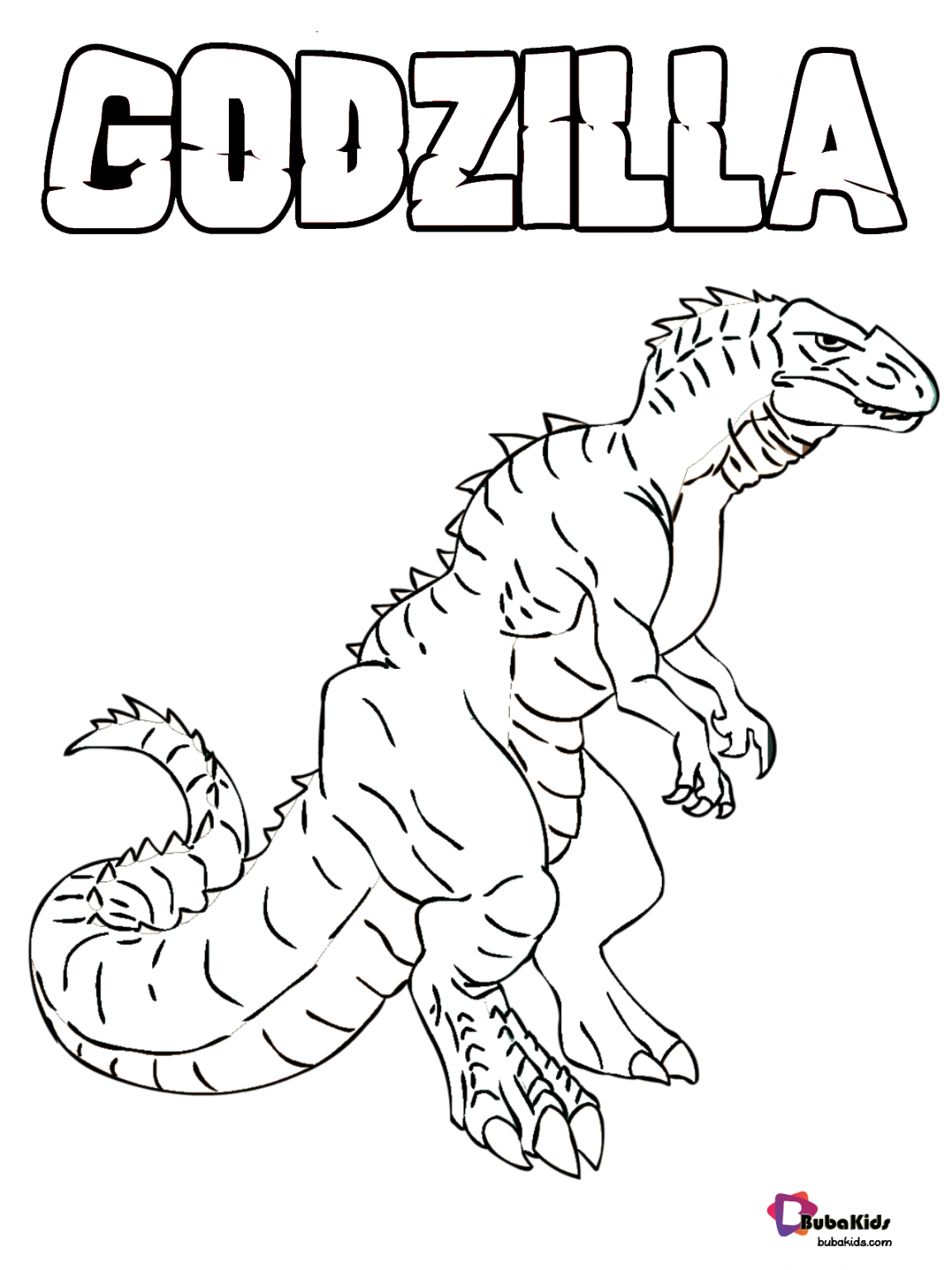 Godzilla King of the Monsters coloring page. | BubaKids.com