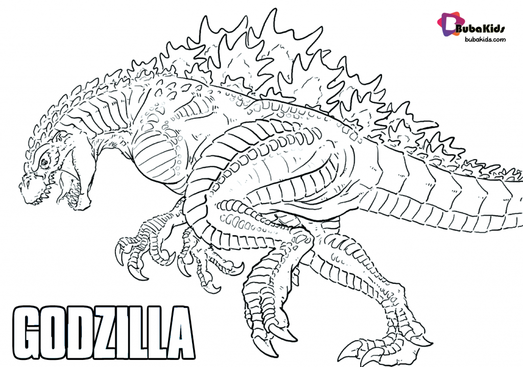 godzilla king of monsters free printable coloring page bubakids