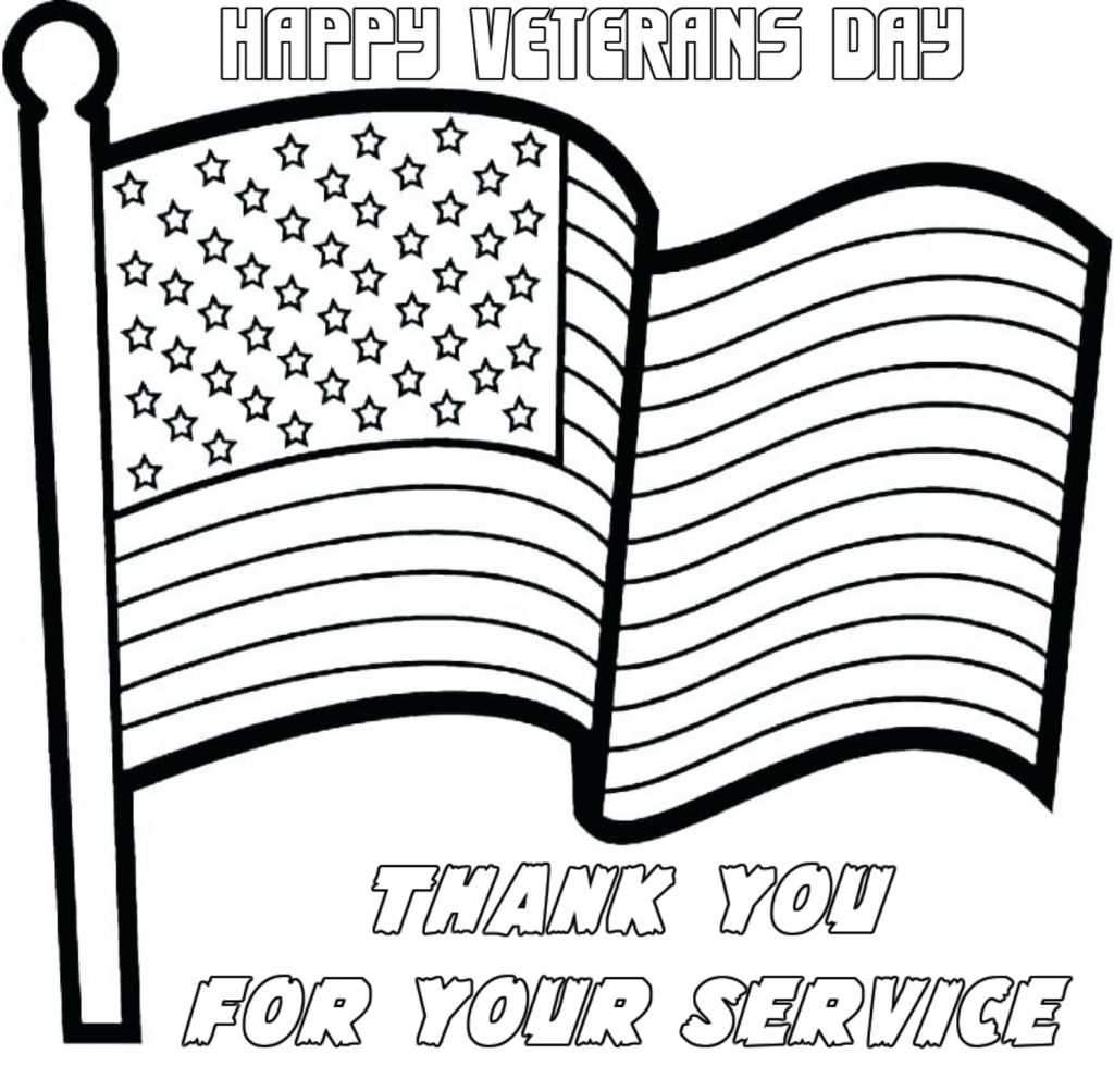 happy veterans day coloring page thank you for your service