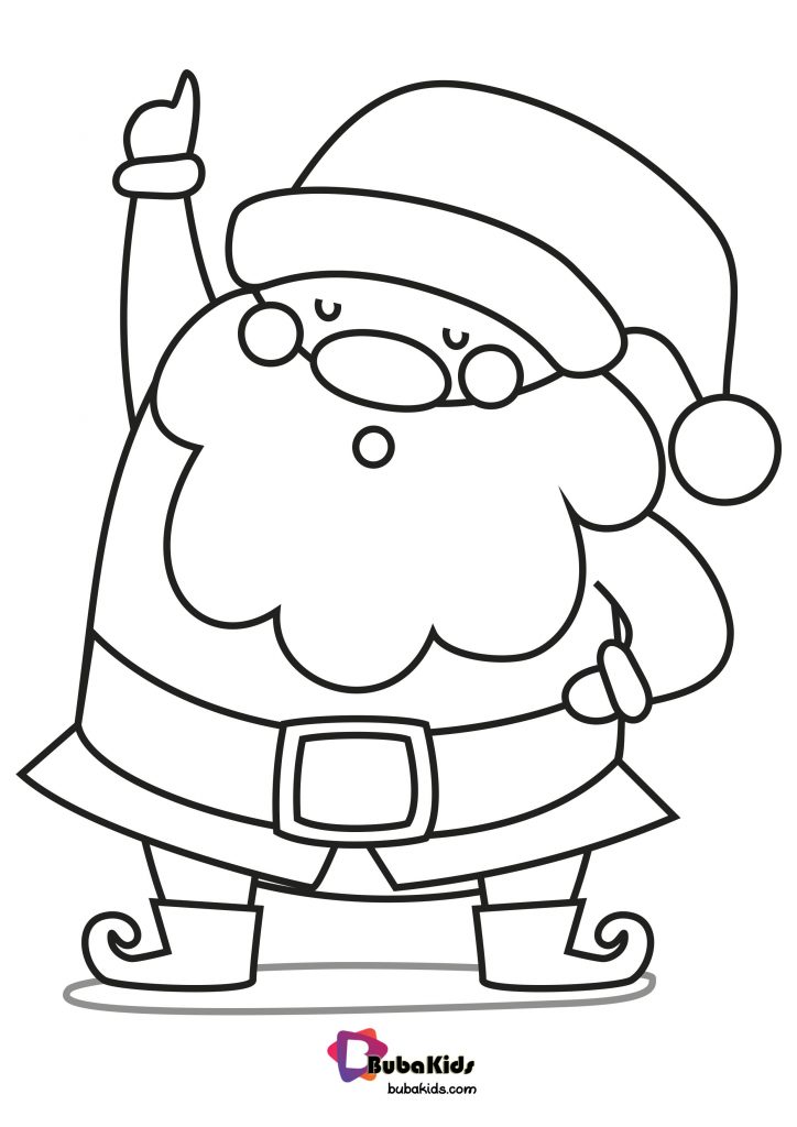 Holly Jolly Christmas Santa Coloring Page