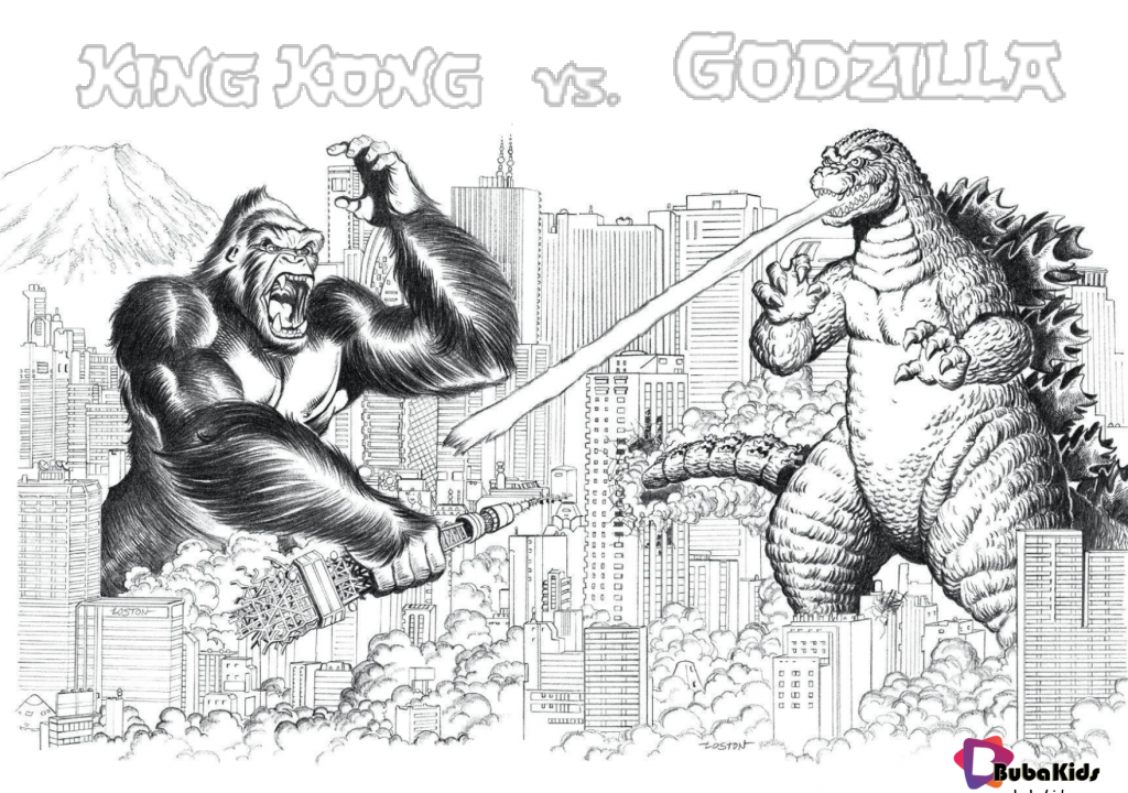 king kong vs godzilla coloring pages