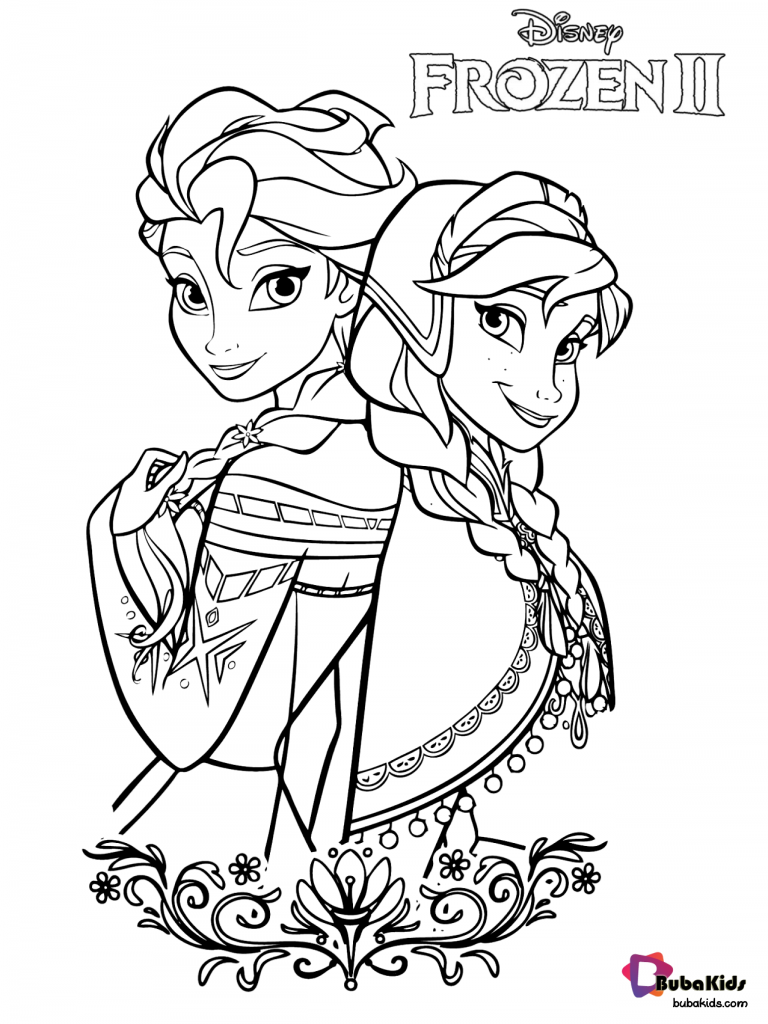 queen elsa and anna frozen 2 coloring pages