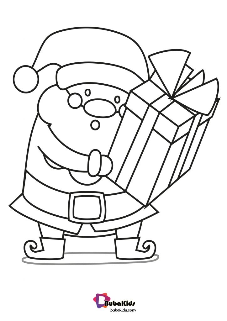Santa is Back With Gift Coloring Page