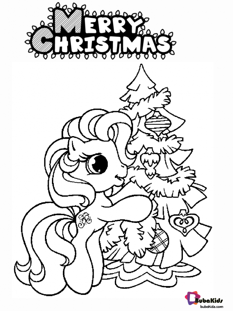 Little pony merry christmas coloring pages