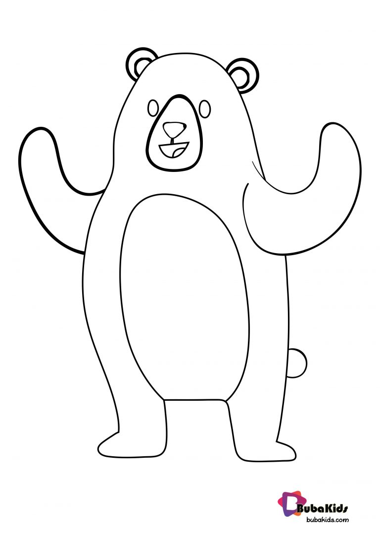 Bear For Preschool Kids Coloring Page | BubaKids.com
