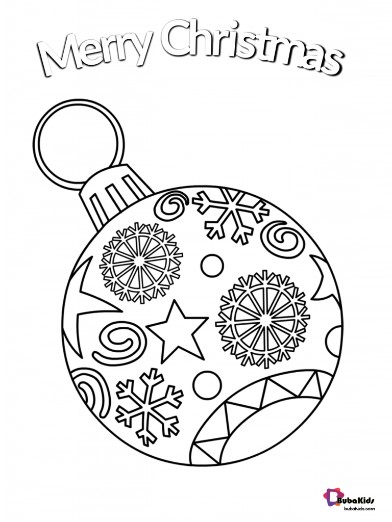 christmas tree ornament coloring page