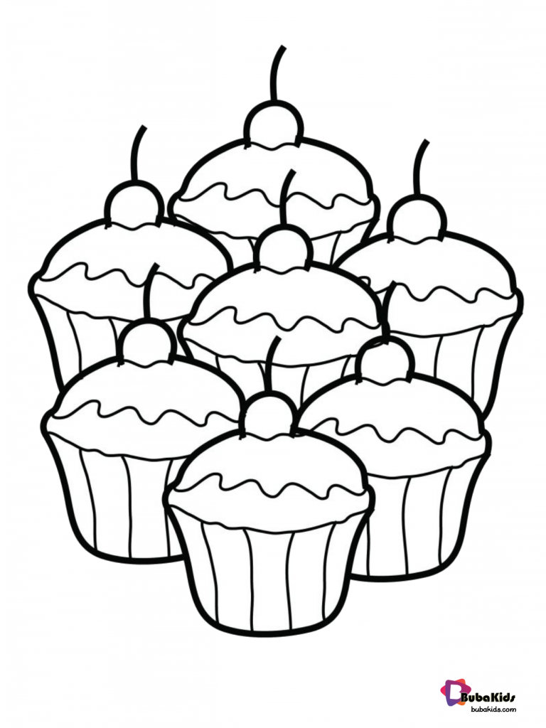 food coloring page cupcakes