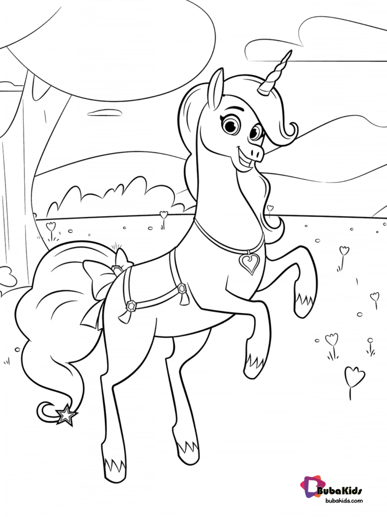 free download Cute Unicorn Coloring Page