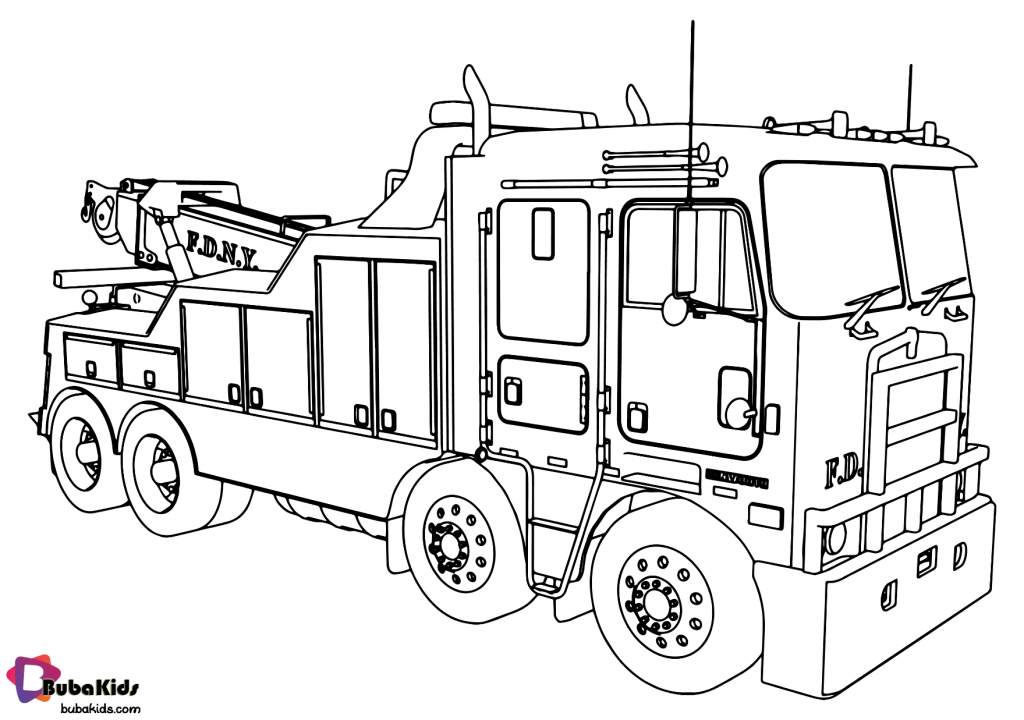 Fire engine fire truck coloring page