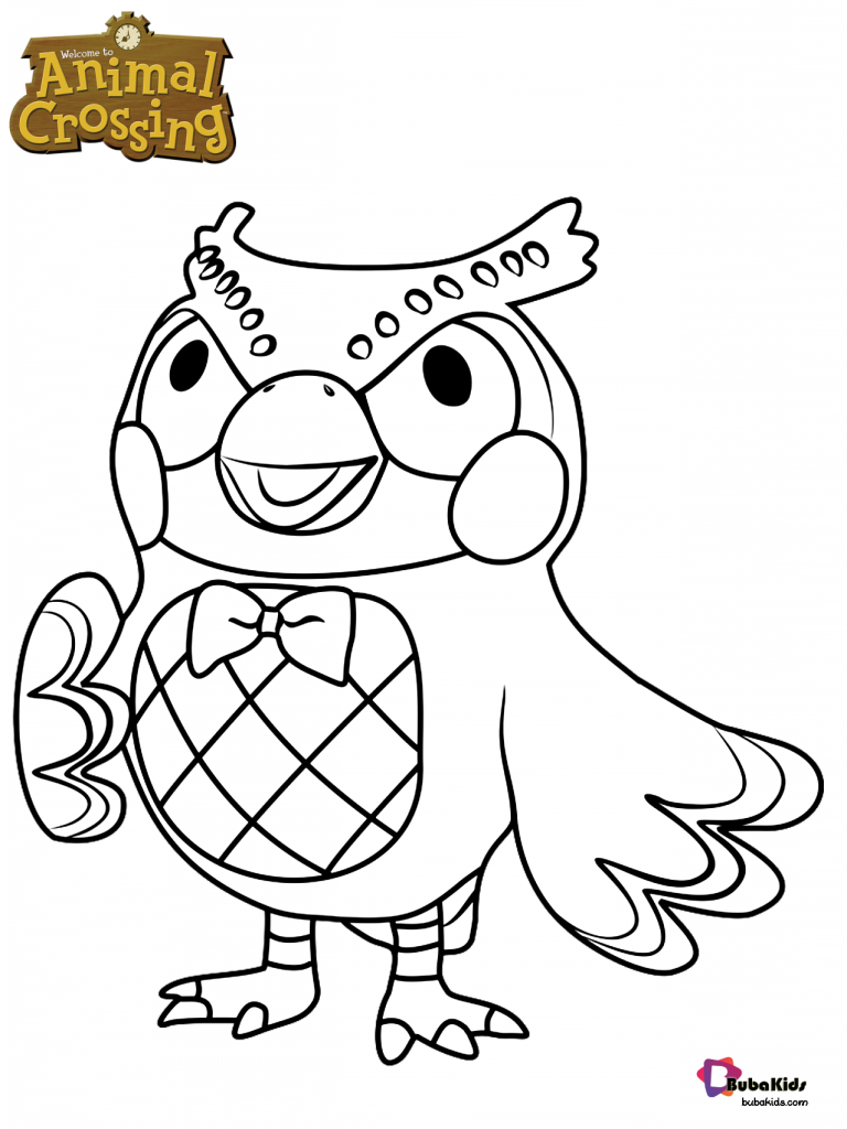 blathers is an animal crossing character coloring page