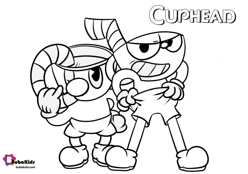 cuphead printable coloring page