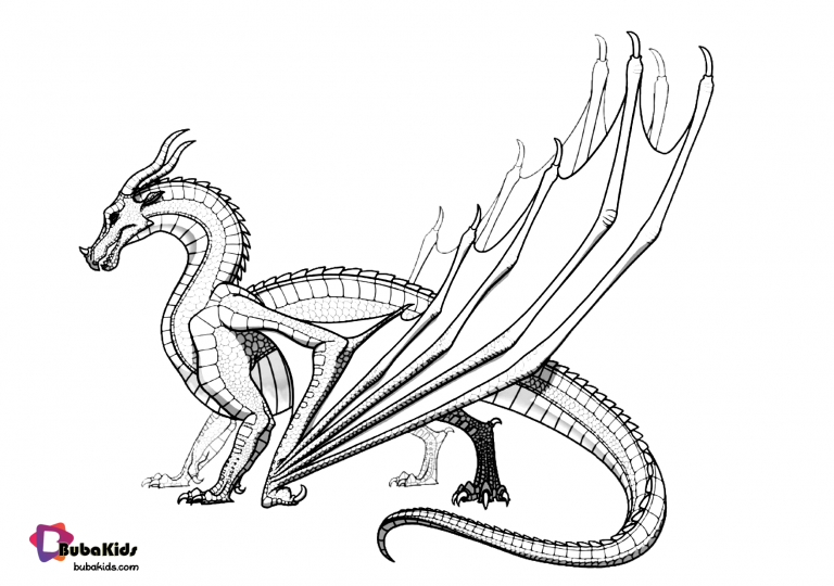 Dragon, the legendary monster coloring page. | BubaKids.com