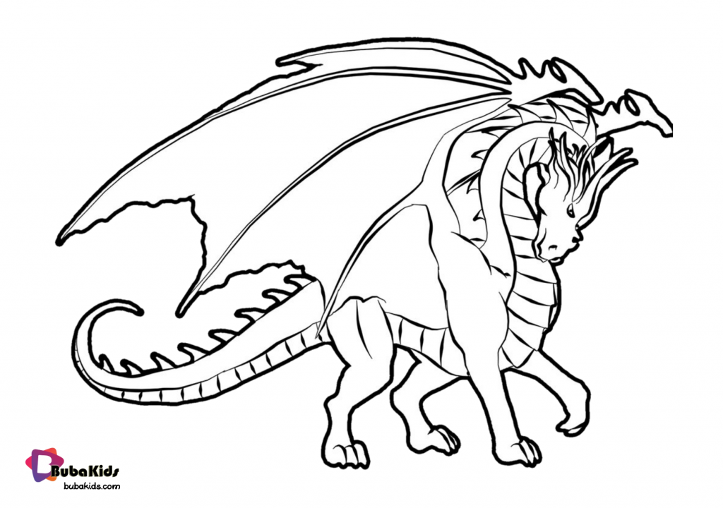 dragon mythical creature coloring page