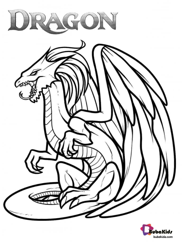 dragon the mythical creature free coloring page