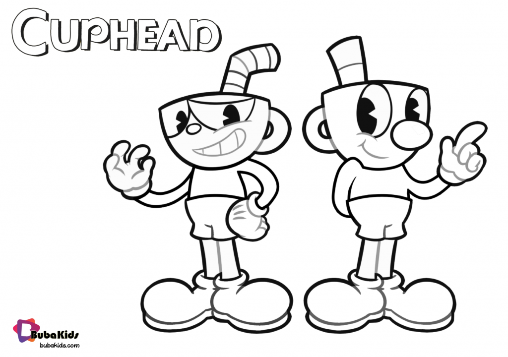 free cuphead coloring page