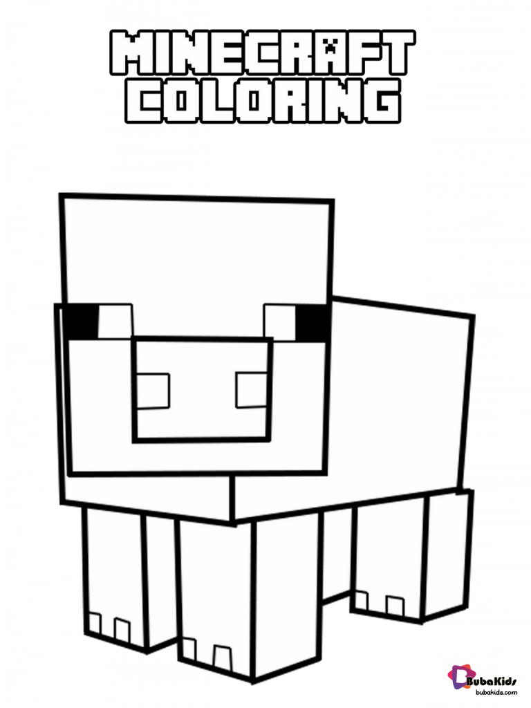 minecraft pig coloring page