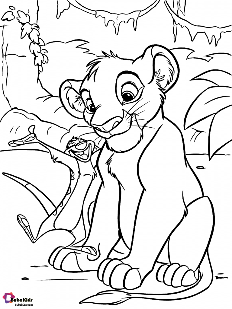 simba lion king coloring page