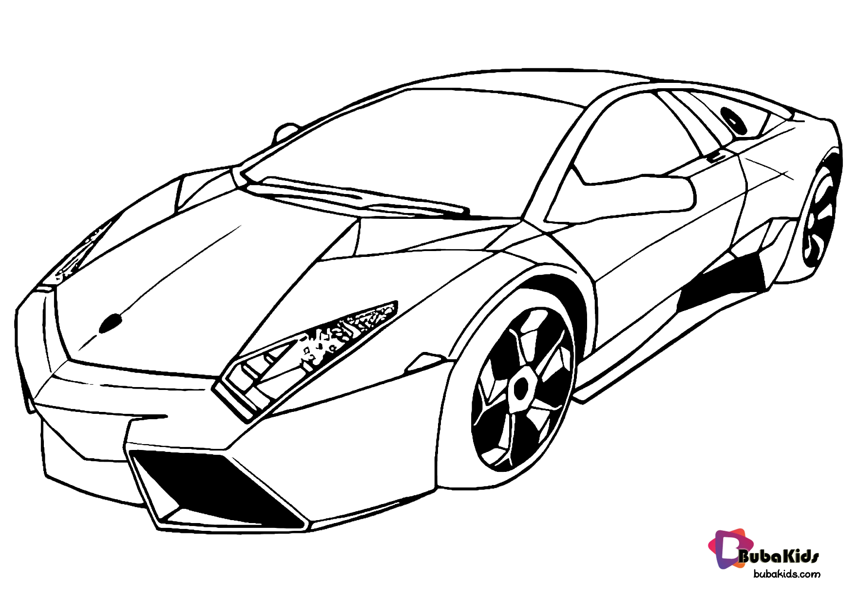 Free Download And Printable Super Car Coloring Page BubaKids