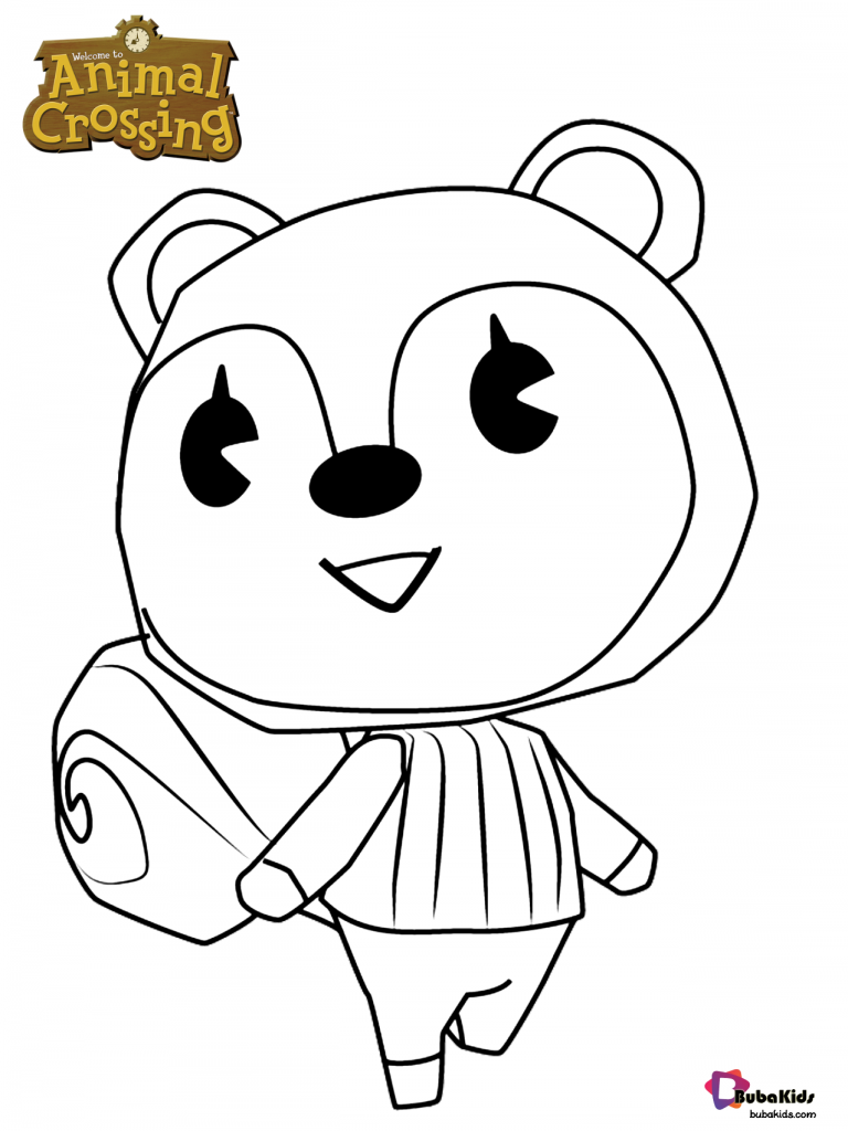Poppy Animal Crossing character coloring page