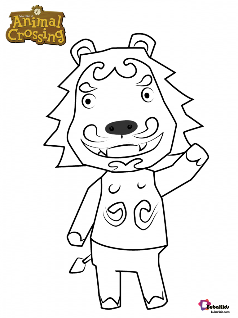 Rory from Animal Crossing coloring page