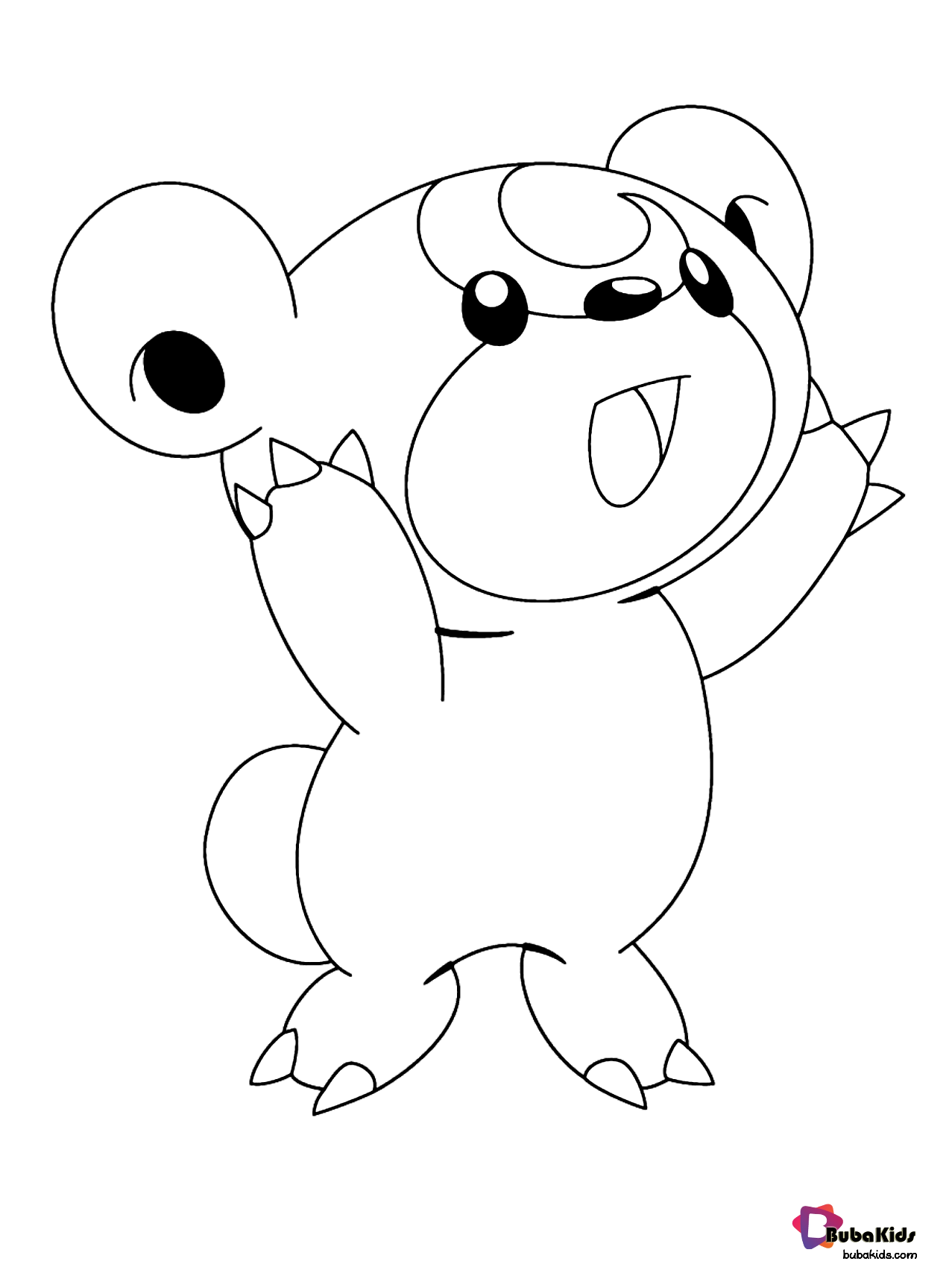 Easy pokemon coloring page for toddlers | BubaKids.com