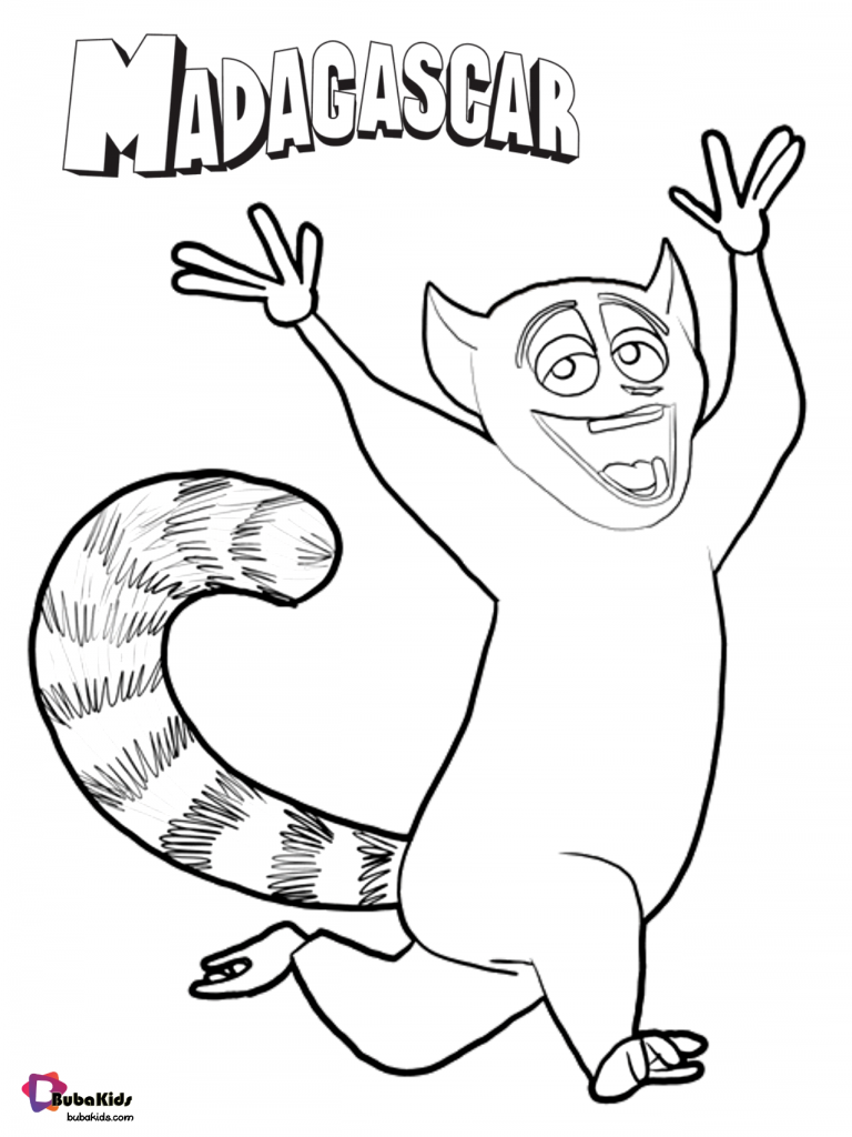 madagascar movie character julien coloring page