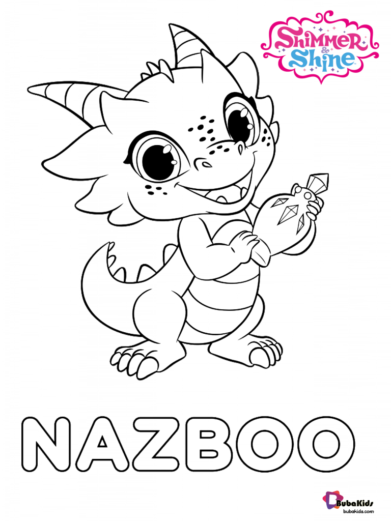 nazboo pet dragon shimmer and shine coloring page