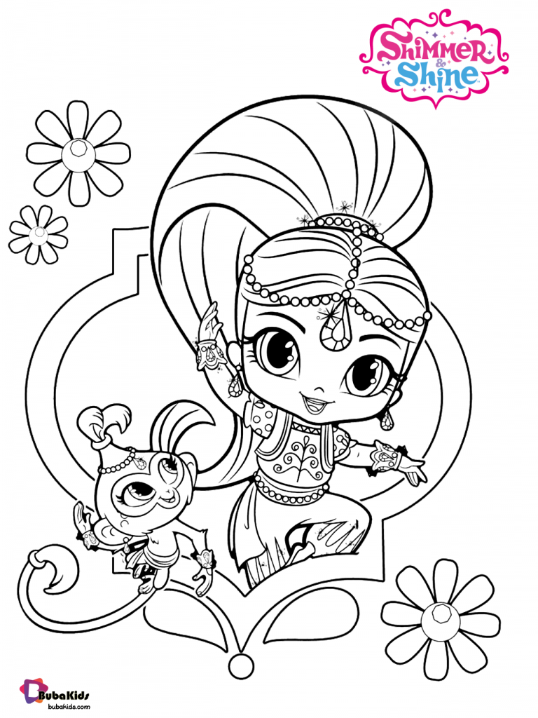 nick jr shimmer and shine coloring pages