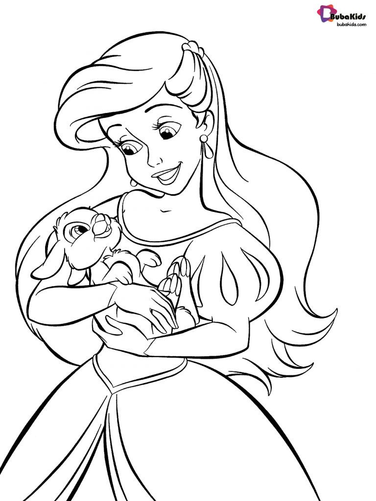 princess ariel disney little mermaid coloring page